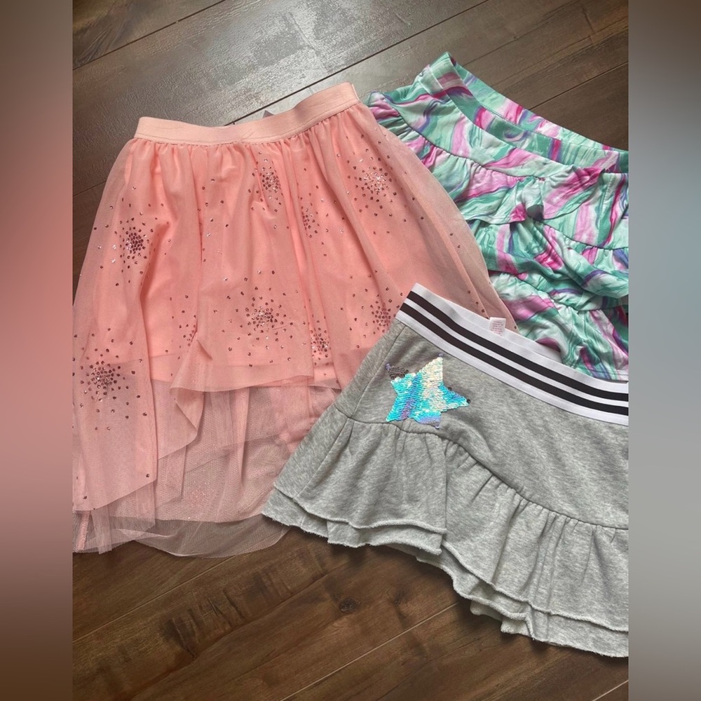 Lot of 3 Justice girls skirts skorts casual summer spring 10